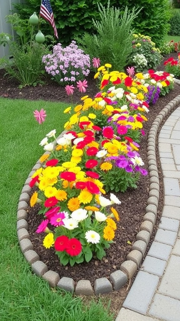 12. A Burst of Summer Joy with Clean-Cut Edging