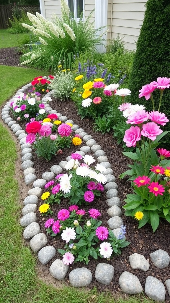 13. Why Smooth River Rocks Are a Game-Changer for Your Flower Bed