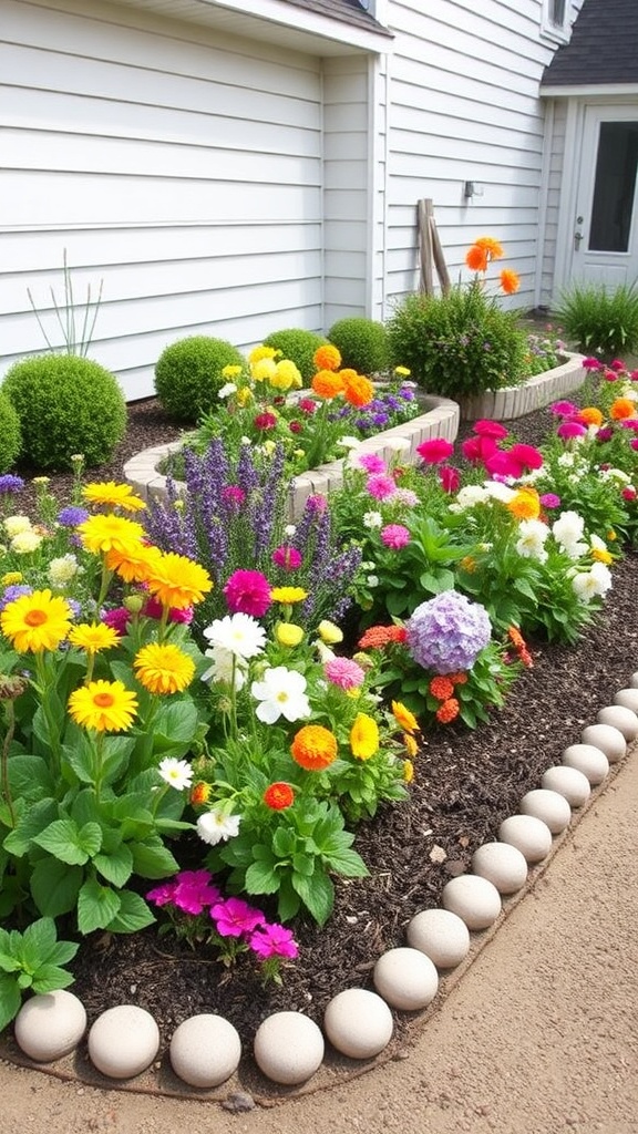 8. Create a Charming Border with Smooth Stone Edging