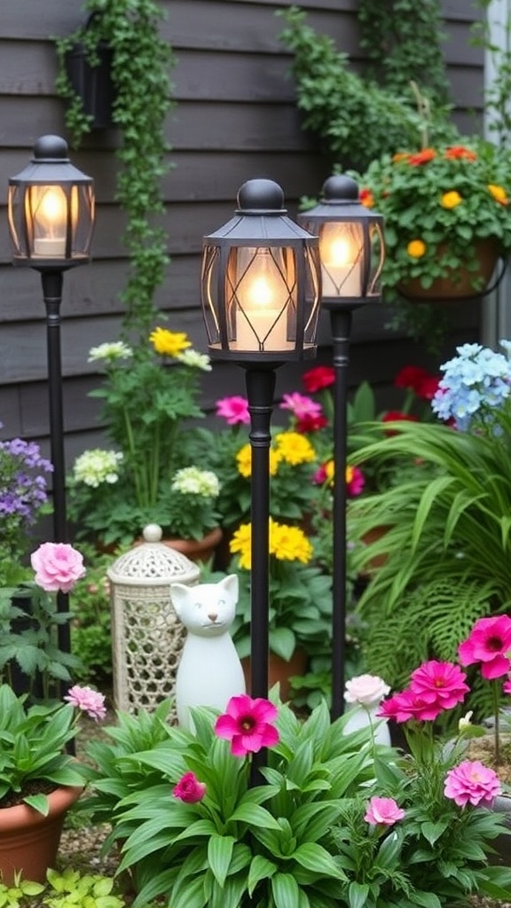 11. Illuminating Your Garden with Elegant Lantern Stakes