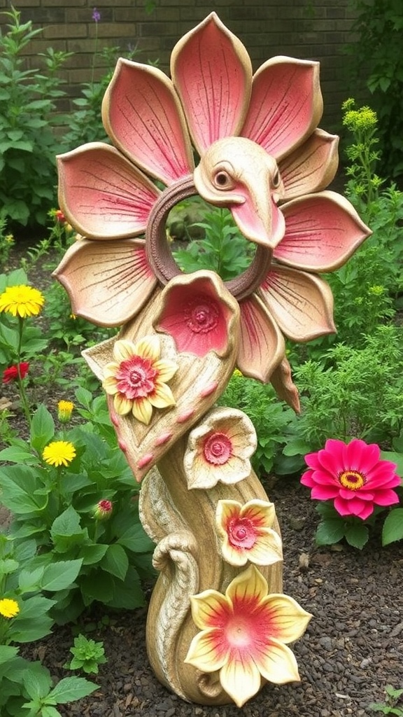 3. Enchant Your Garden with Whimsical Floral Sculptures